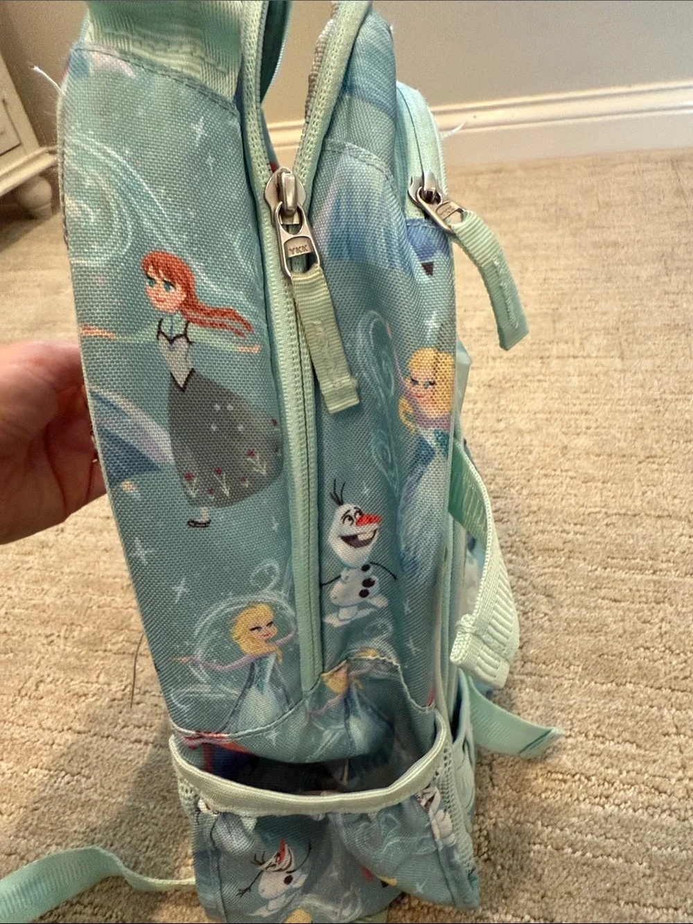 Pottery Barn Kids Mackenzie Aqua Disney Frozen backpack, size small - Picture 7 of 8